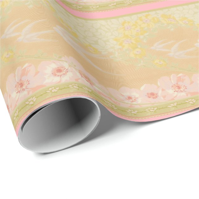 Victorian doves and Roses Wrapping Paper (Roll Corner)
