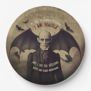 Victorian Dracula Gothic Horror Party Paper Plate
