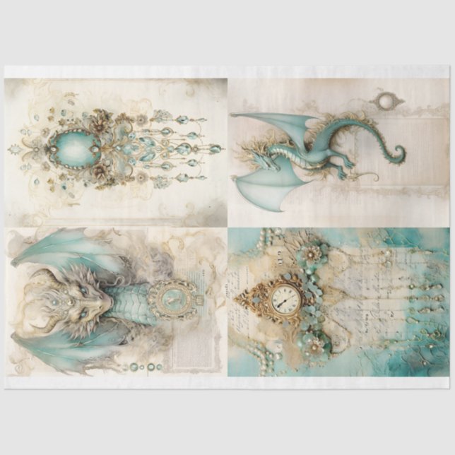 Victorian Dragon Series Design 4 Tissue Paper (Front)
