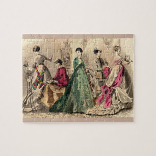 Victorian Dress With Pink Bow Jigsaw Puzzle