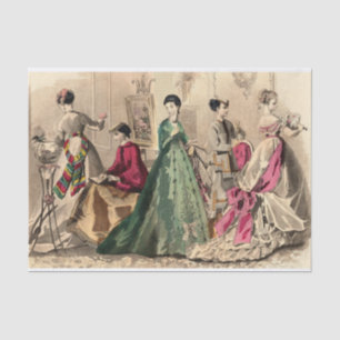 Victorian Dress With Pink Bow Tissue Paper