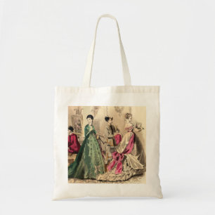 Victorian Dress With Pink Bow Tote Bag