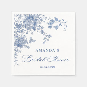 Victorian Dusty Blue French Garden Bridal Shower Napkin