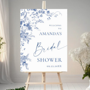 Victorian Dusty Blue French Garden Bridal Shower Poster