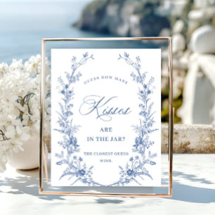 Victorian Dusty Blue French Garden Bridal Shower Poster