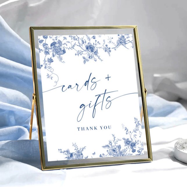 Victorian Dusty Blue French Garden Cards and Gifts Poster (Creator Uploaded)