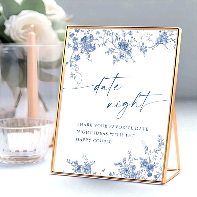 Victorian Dusty Blue French Garden Date Night Idea Poster (Creator Uploaded)