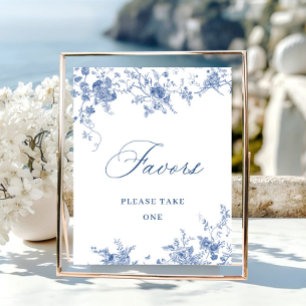 Victorian Dusty Blue French Garden Favours Sign