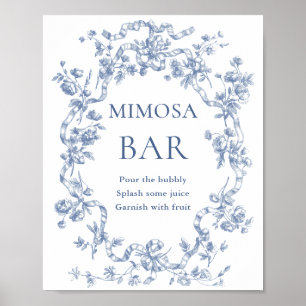 Victorian Dusty Blue French Garden Mimosa Bar Sign