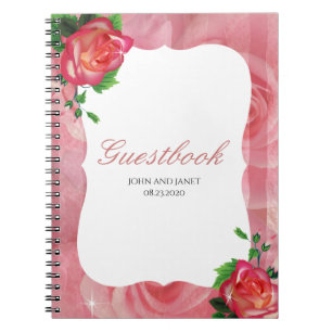 Victorian Dusty Rose Floral Wedding Notebook