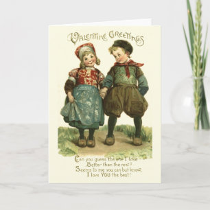 Victorian Dutch Children Valentine's Day Card