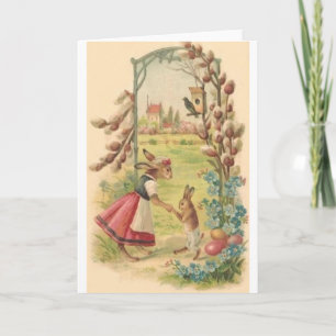 Victorian Easter Bunnies Easter Card