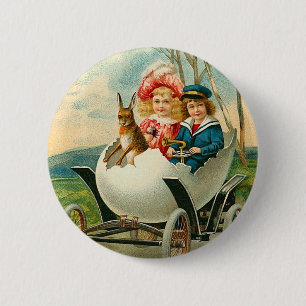 Victorian Easter Bunny Button