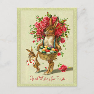 Victorian Easter Bunny Holiday Postcard