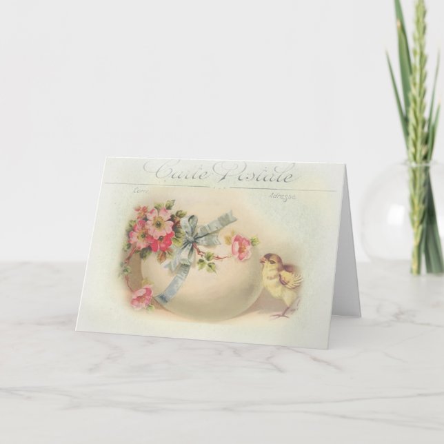 Victorian Easter chic and egg Holiday Card (Front)
