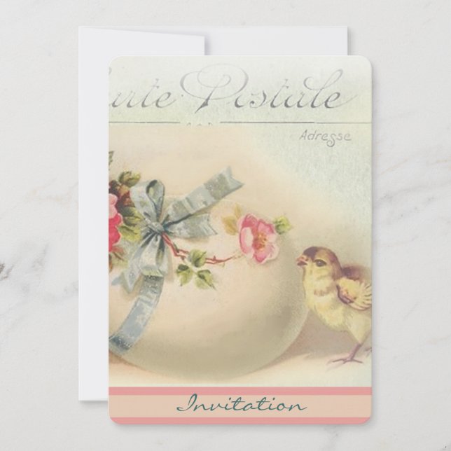 Victorian Easter chic and egg Invitation (Front)