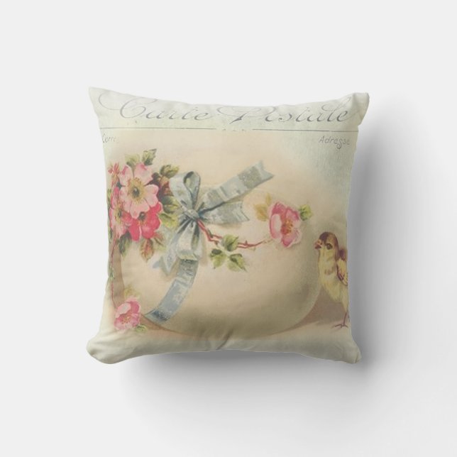 Victorian Easter chick and egg Cushion (Front)