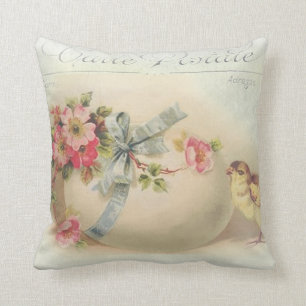 Victorian Easter chick and egg Cushion