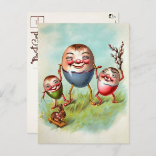 Victorian Easter Egg Family Postcard