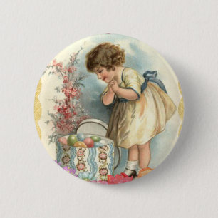 victorian easter eggs 6 cm round badge