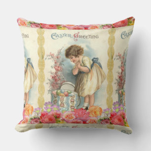 victorian easter eggs cushion