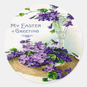 Victorian Easter Ephemera Classic Round Sticker