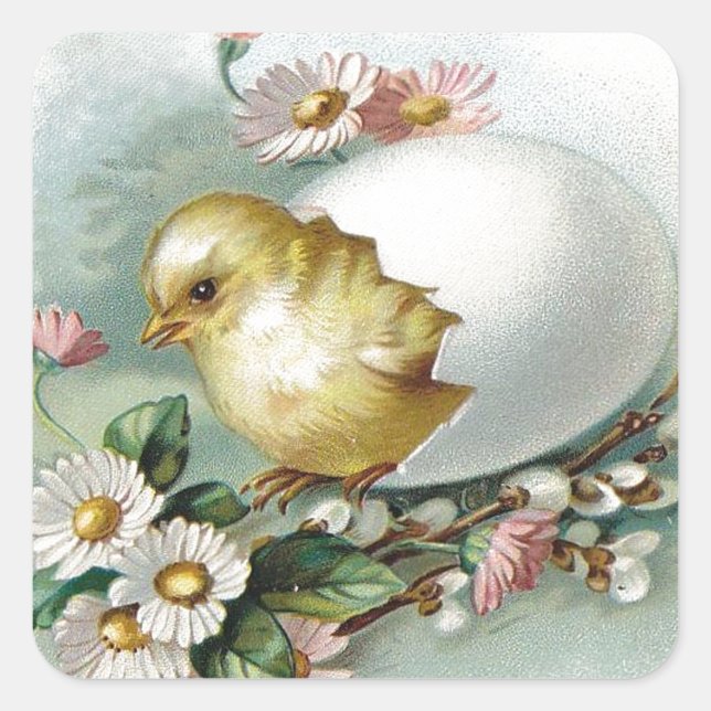 Victorian Easter Ephemera Square Sticker (Front)