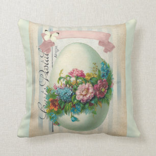Victorian Easter flower egg double sided. Cushion