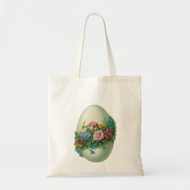 Victorian Easter Flower Egg Easter Egg Hunt Tote Bag (Front)