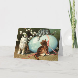 Victorian Easter Kittens Easter Card