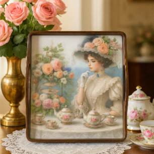 Victorian Elegance Lady at High Tea Decoupage  Tissue Paper
