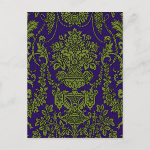 Victorian Elegance ~ Postcard Damask Green