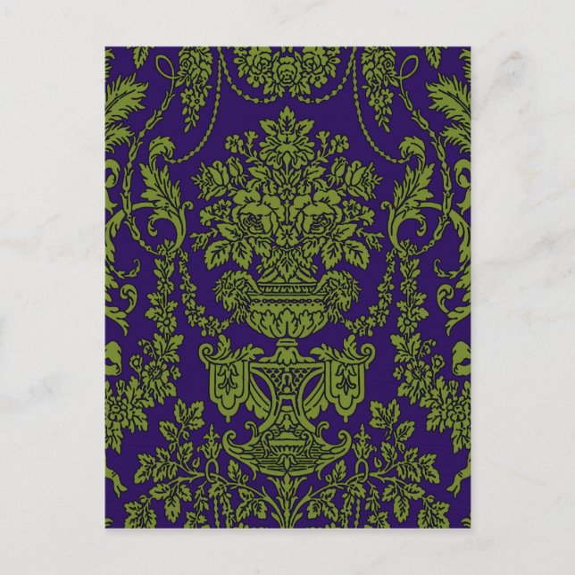 Victorian Elegance ~ Postcard Damask Green (Front)