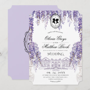 Victorian Elegant Florals Regency Wedding Invitation