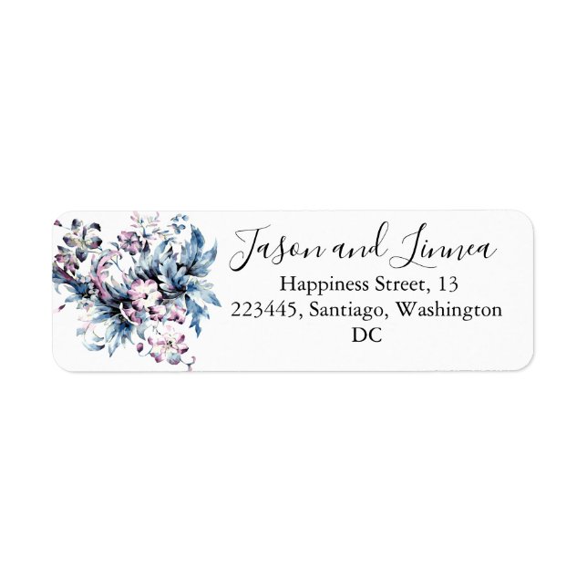 Victorian Elegant Flowers Romantic Beloved  Return Address Label (Front)