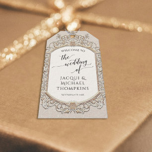 Victorian Elegant Vintage Baroque Ivory Cream Gold Gift Tags