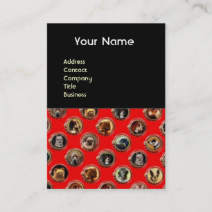 VICTORIAN ENAMELS /MINIATURE DOG PORTRAITS,Red Business Card