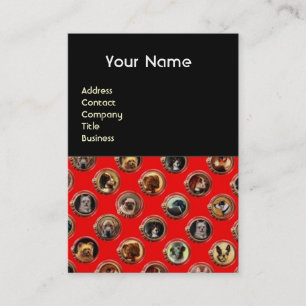 VICTORIAN ENAMELS /MINIATURE DOG PORTRAITS,Red Business Card