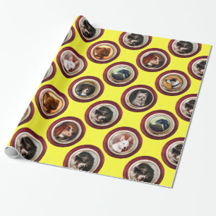 VICTORIAN ENAMELS /MINIATURE DOG PORTRAITS,Yellow Wrapping Paper
