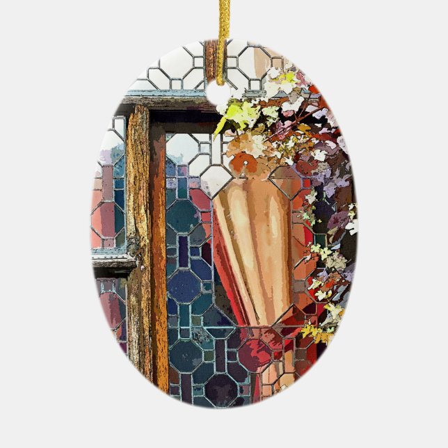 VICTORIAN ENGLAND CERAMIC TREE DECORATION (Front)