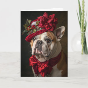 Victorian English Bulldog Christmas Holiday Card