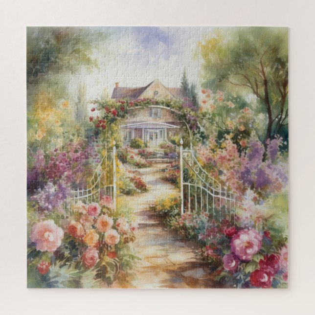 Victorian English Garden Jigsaw Puzzle (Vertical)