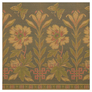 Victorian Era 1870 Butterflies & Flowers Pattern Fabric