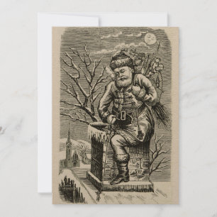 Victorian Era 1875 Santa Claus With Toys Christmas Holiday Card