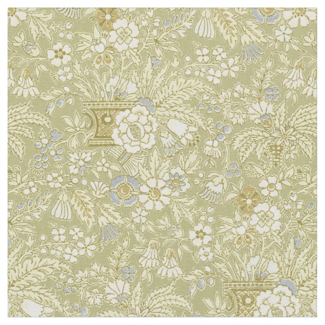 Victorian Era Aesthetic Style Floral Pattern Fabric (Close Up)
