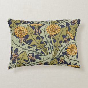 Victorian Era Art Nouveau Dandelion Flower Pattern Decorative Cushion