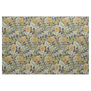 Victorian Era Art Nouveau Dandelion Flower Pattern Fabric