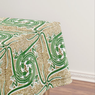 Victorian Era Art Nouveau Four Lizards Pattern Tablecloth