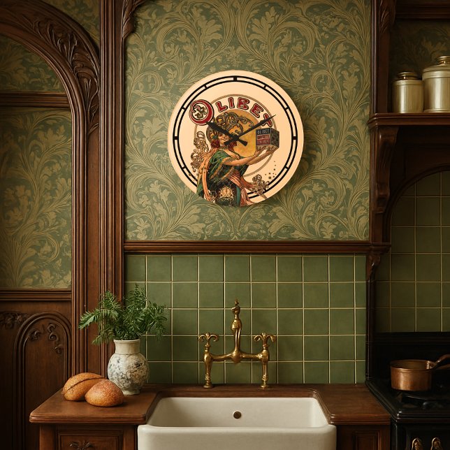 Victorian Era Art Nouveau French Biscuits Ad Large Clock (Creator Uploaded)