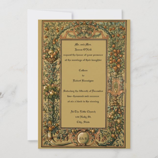 Victorian Era Art Nouveau Fruit by Anton Seder Invitation (Front)